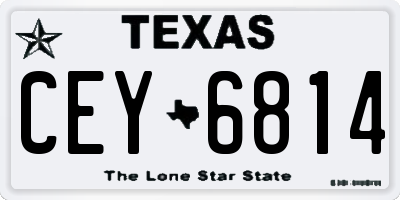TX license plate CEY6814