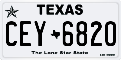 TX license plate CEY6820