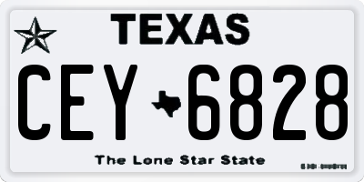 TX license plate CEY6828