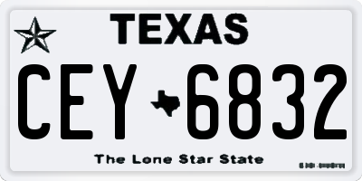 TX license plate CEY6832