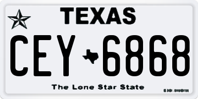 TX license plate CEY6868