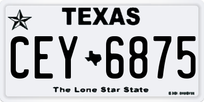 TX license plate CEY6875