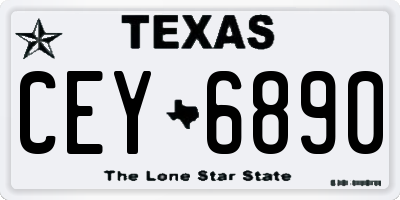 TX license plate CEY6890