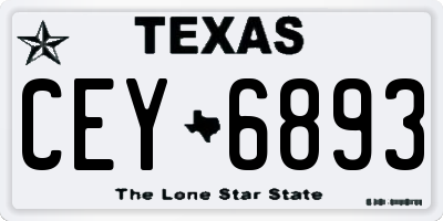 TX license plate CEY6893