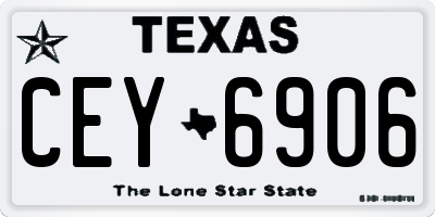 TX license plate CEY6906