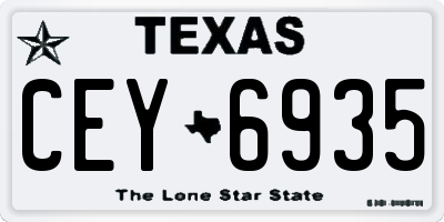TX license plate CEY6935