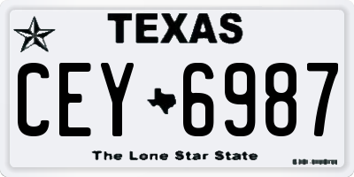 TX license plate CEY6987