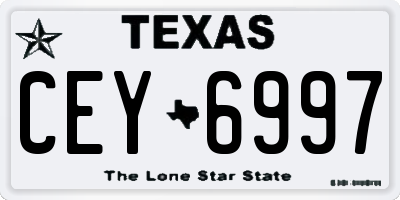 TX license plate CEY6997