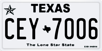 TX license plate CEY7006