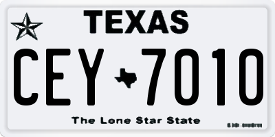 TX license plate CEY7010