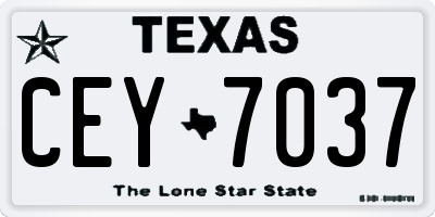 TX license plate CEY7037