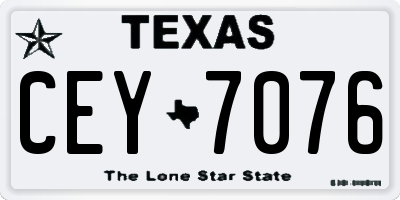 TX license plate CEY7076