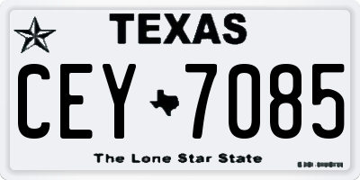 TX license plate CEY7085