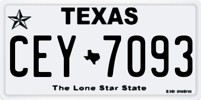 TX license plate CEY7093
