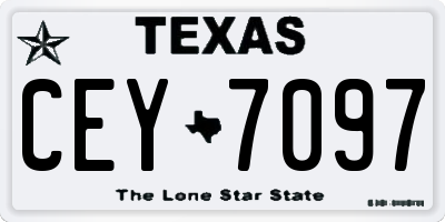 TX license plate CEY7097
