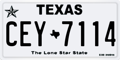 TX license plate CEY7114