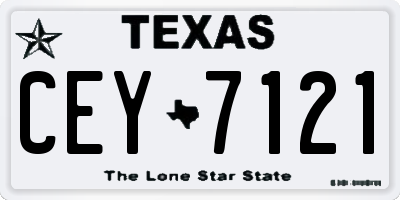 TX license plate CEY7121