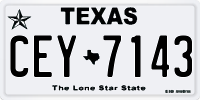 TX license plate CEY7143