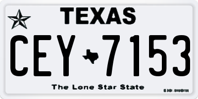 TX license plate CEY7153