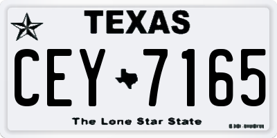 TX license plate CEY7165