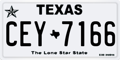 TX license plate CEY7166
