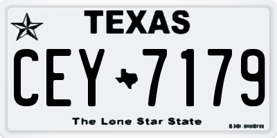 TX license plate CEY7179