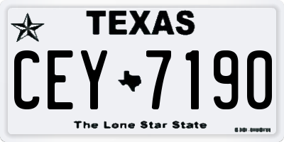 TX license plate CEY7190