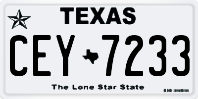 TX license plate CEY7233