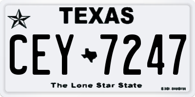 TX license plate CEY7247