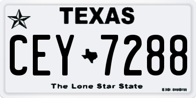 TX license plate CEY7288
