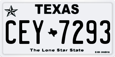 TX license plate CEY7293