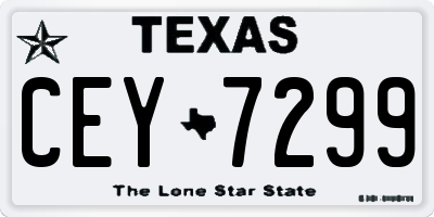 TX license plate CEY7299
