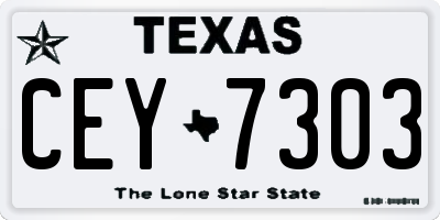 TX license plate CEY7303