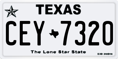 TX license plate CEY7320