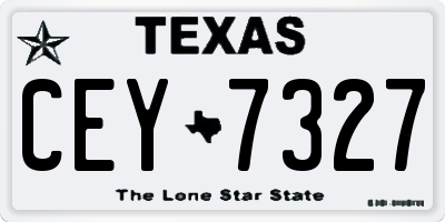 TX license plate CEY7327