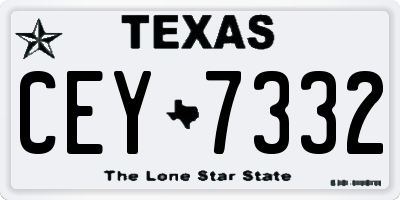 TX license plate CEY7332