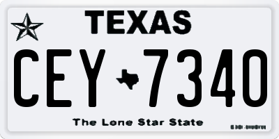 TX license plate CEY7340