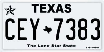TX license plate CEY7383