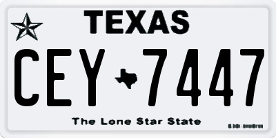 TX license plate CEY7447