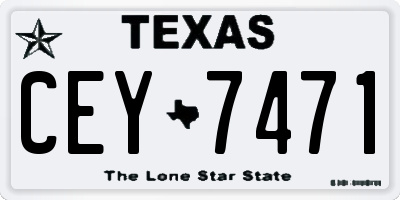 TX license plate CEY7471