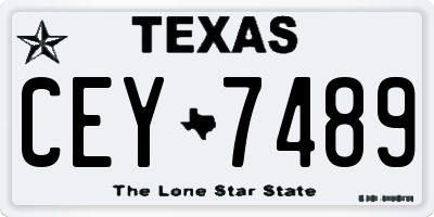TX license plate CEY7489