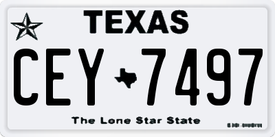 TX license plate CEY7497