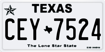 TX license plate CEY7524