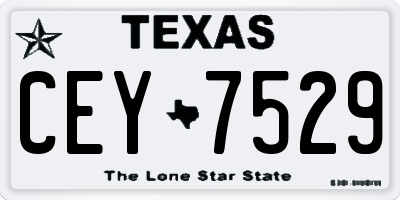 TX license plate CEY7529