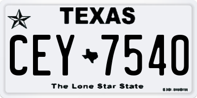 TX license plate CEY7540
