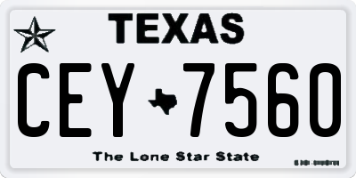 TX license plate CEY7560
