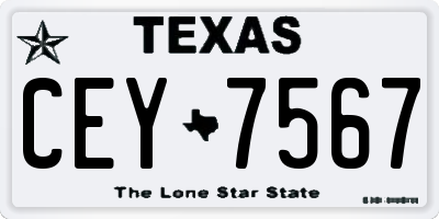 TX license plate CEY7567