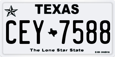 TX license plate CEY7588