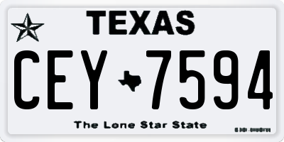 TX license plate CEY7594