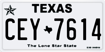 TX license plate CEY7614